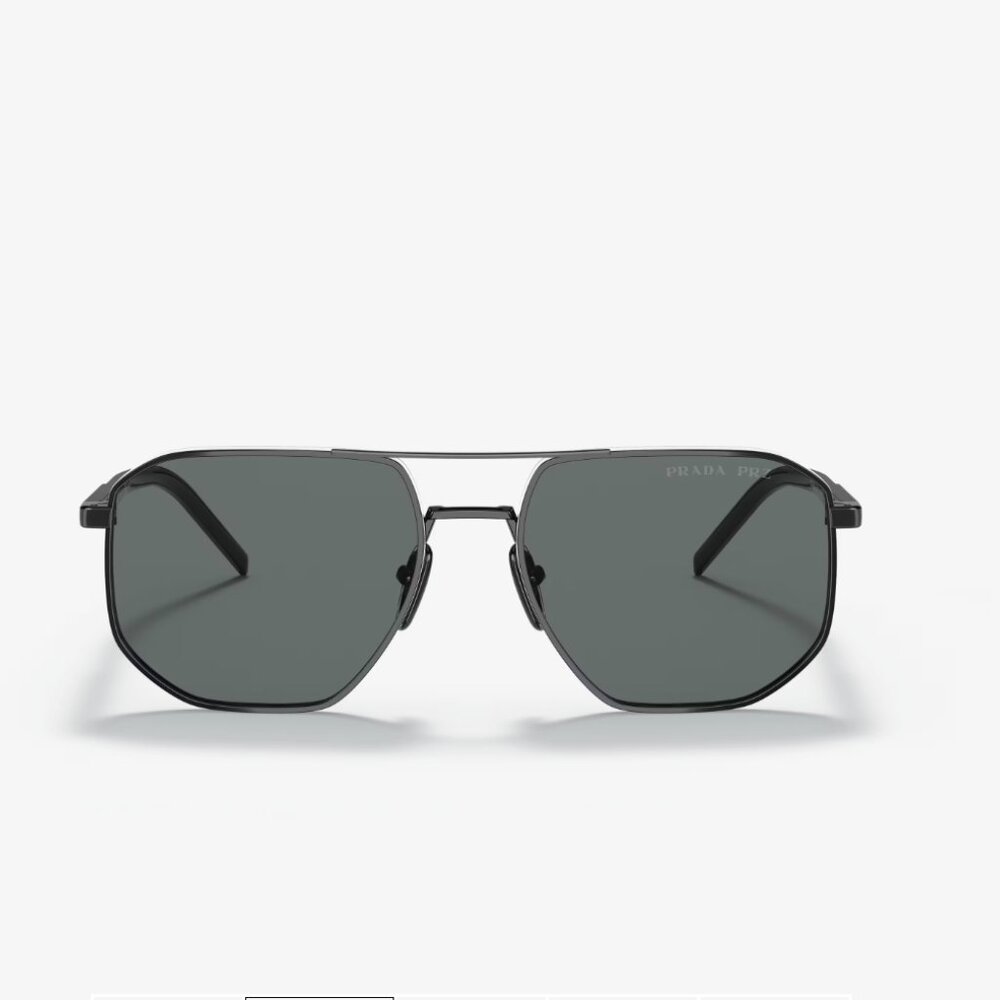 NEW PRADA SUNGLASSES, AVIATOR BLACK EYEWEAR PRADA - Picture 5 of 6